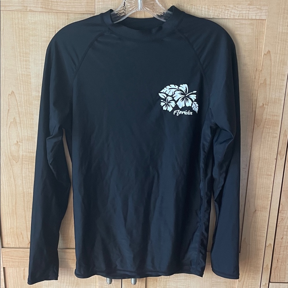 Florida Black Long Sleeve Swim Top